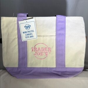 Trader Joe's Mini Pastel Canvas Tote Bag